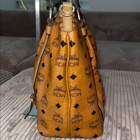 LIKE NEW MCM Brown Visetos Monogram Tote - Picture 4 of 16